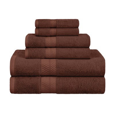 4 Piece Bath Towel Set, Rayon From Bamboo And Cotton, Plush And Thick,  Solid Terry Towels With Dobby Border, Cocoa - Blue Nile Mills : Target