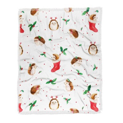 Ninola Design Hedgehog Yuletide Woven Throw Blanket - Deny Designs