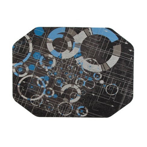 36x48 Refracted Led Gaming Rug'D Chair Floor Mat Blue - Anji Mountain