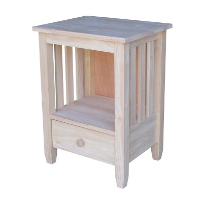 Mission Tall End Table with Drawer - International Concepts