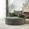 NicBex Modern Round Corduroy Sponge Single Sofa with Back Cushion & Pillows, Fluffy Sleeper Chair for Living Room & Bedroom - 4 of 4