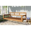 CAVINAS Twin Size Outdoor Swing Bed Daybed Frame with 4 Hanging Ropes,Wooden Porch Swing for Garden,Courtyard - 2 of 4