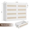 Jojoka Modern 8 Drawer Wooden Dresser Chest, Rattan Dresser for Bedroom, Wide Wood Beside Table for Closet, Nursery, Living Room and Entryway - 2 of 4