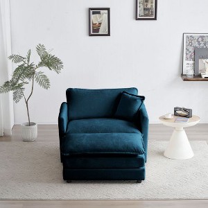 NicBex Modular Sofa Chair, Comfy Deep Single Sofa, Upholstered Sleeper Sofa with 1 Toss Pillow, Sectional Couch for Living Room, Reading Armchair - 1 of 4