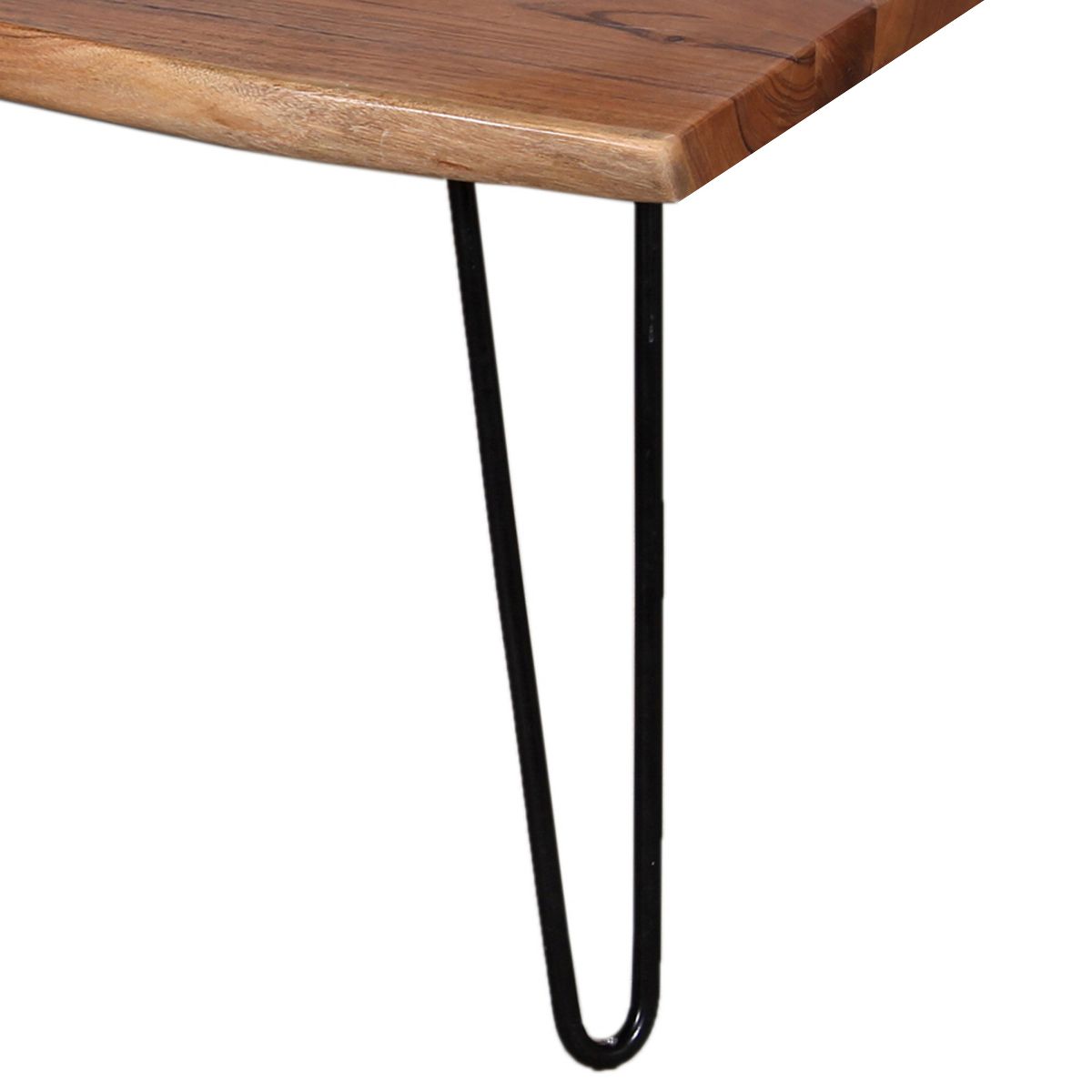 Alaterre Furniture Hairpin Natural Brown Live Edge Wood with Metal Coffee Table - thumbnail 8