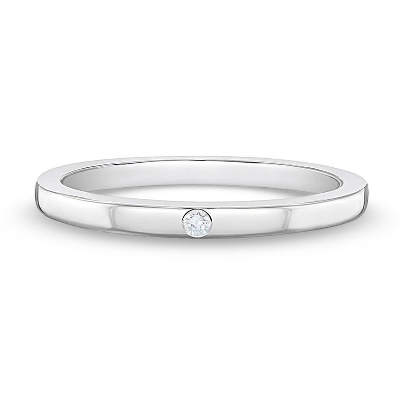 Girl's Thin CZ Band Sterling Silver Ring - In Season Jewelry, 1 of 8