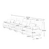 4 Seater Modular Deep Seat Chenille Sofa Couch Comfy Upholstered Sofa for Living Room Chenille Light coffee - 3 of 4