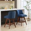 Okak Set of 2 Upholstered Swivel Counter Height Bar Stools for Dining Rooms,Armless Chairs Counter Bar Stools with Wooden Legs - 3 of 4