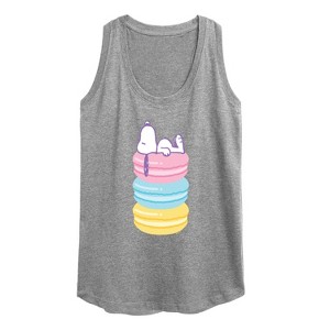 Women's - Peanuts - Snoopy Stacked Macarons Graphic Racerback Tank - 1 of 4