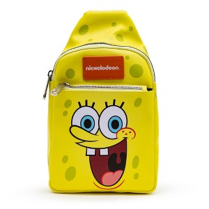 Nickelodeon Bag, Sling, SpongeBob SquarePants Smiling Face Character Close Up Yellow, Bounding, Vegan Leather - 1 of 4