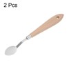 Unique Bargains Stainless Steel Wood Handle Flexible Polished Painting Mixing Knife 2 Pcs - 3 of 4