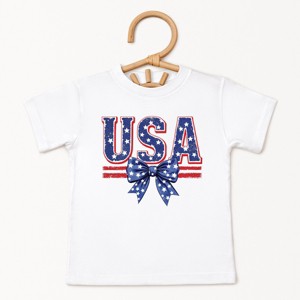 The Juniper Shop Coquette USA Bow Toddler Short Sleeve Tee - 1 of 4