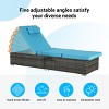 5 Level PE Rattan Outdoor Patio Chaise Lounge Set Of 2,Patio Chaise Lounge With Padded Cover Set And Side Table,Lounge Chair Outdoor -Maison Boucle - 3 of 4