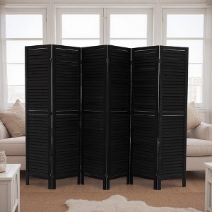 Wooakway Wood Room Dividers 5.6Ft Tall and Folding Privacy Screens for Home, Office - 1 of 4