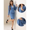 INSPIRE CHIC Women's Collarless Blazer and Formal Pencil Skirt Business Suit Set 2 Pcs - 2 of 4