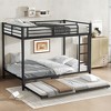 Twin XL over Twin XL Metal Bunk Bed with Twin Size Trundle Black - 2 of 4