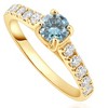 Pompeii3 .60Ct Blue & White Diamond Engagement Ring in 14k Yellow Gold - 2 of 4