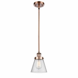 Cone - 1 Light Stem Hung Mini Pendant In Industrial Style-9 Inches Tall and 6 Inches Wide - 1 of 1