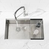 DOMETOUR Stainless Steel Kitchen Sink, 33″x19″ Single Bowl, Undermount Handmade Sink in Dark Gray, with Cutting Board, Colander - 3 of 4