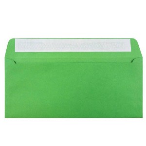 JAM PAPER #10 Business Colored Envelopes with Peel and Seal Closure - 4 1/8 x 9 1/2 - Green Recycled - 100/Pack - 1 of 1