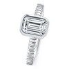 Pompeii3 1.52 Ct Emerald Cut Solitaire Diamond Engagement Ring 14k White Gold Lab Created - Size 7 - 2 of 4