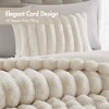 Angel Sar 3-Piece Ivory Faux Fur Ribbed Comforter Set, Full/Queen Size Ultra-Soft Thermal Bedding Set with Shams, OEKO-TEX Certified - 4 of 4