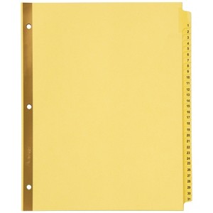 Avery Preprinted Laminated Tab Dividers, Gold Reinforced Binding Edge, 1-31 Tabs, 1 Set (11308) - 1 of 4