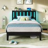 Greenstell Wooden Bed Frame with Headboard, Charging Station & LED Lights - Wood Slat Support Foundation, No Box Spring Needed - 4 of 4