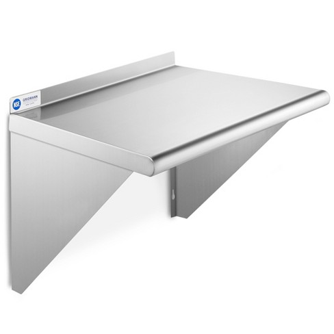 Gridmann 18 X 36 Stainless Steel Kitchen Wall Mount Shelf With Backsplash  - Nsf Certified : Target