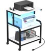 Aheaplus 30.3'' H x 23.6'' W Printer Stand with Charging Station And Wheels - 3 of 4