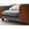 Lirago 26.38" W x 16.14" D x 9.84" H Elevated Dog Bed Pet Sofa Solid Wood Legs Dark Gray Velvet with Removable Bolster Washable Small Size - 4 of 4