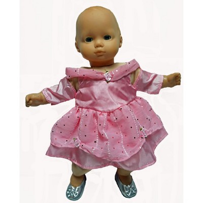 Pink Princess With Designer Material Fits 15 -16  Baby Dolls And 18 Inch Girl Dolls Like Our Generation My Life Dolls