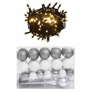 Christmas Ball Set Set of 61 Shiny white Plastic Various sizes - 1 of 4