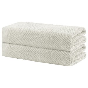 Unique Bargains Cotton Quick Lightweight Dry Large Bath Towels Large Towels 2 Packs - 1 of 4