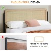homfan Full Rattan Headboard Bed Frame with Safe Rounded Corners, Strong Metal Slats Support, Mattress Foundation, No Box Spring Needed, White Oak - 3 of 4