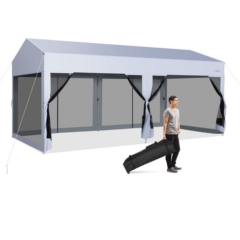 Costway 10x20ft Pop-Up Canopy Party Tent Sidewalls Portable Garage Car Shelter Wheeled - image 1 of 4