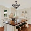 PAKOKULA 20 in. 4-Light Matte Black Industrial Cone Metal Cage Semi-Flush Mount Light for Hallway Kitchen Island - 2 of 4