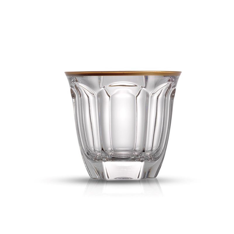JoyJolt Windsor Crystal Double Old Fashion Glass - Set of 2 Whiskey Tumbler Glass Set with Gold Rim - 7.4 oz, 5 of 8