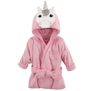 Hudson Baby Infant Girl Cotton Animal Face Bathrobe, Unicorn, 0-9 Months - 1 of 1