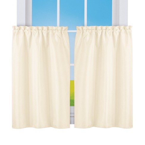 Collections Etc 5-piece Ruffled Trim Tiers & Panels Window Curtain Set ...