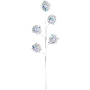 Northlight 27" White Iridescent Snowball Christmas Spray - 1 of 4