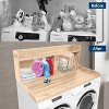 1 Mdf Tall Washing Machine Rack,3-Tier Washer Dryer Countertop with Edge Rails, for Folding Clothes, Washer and Dryer Topper with Non-Slip Pad - 4 of 4