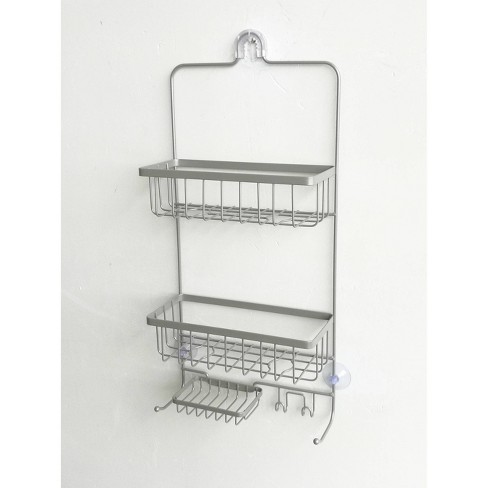 Mdesign Small Metal Over Door Bathroom Tub/shower Caddy Organizer - Silver  : Target