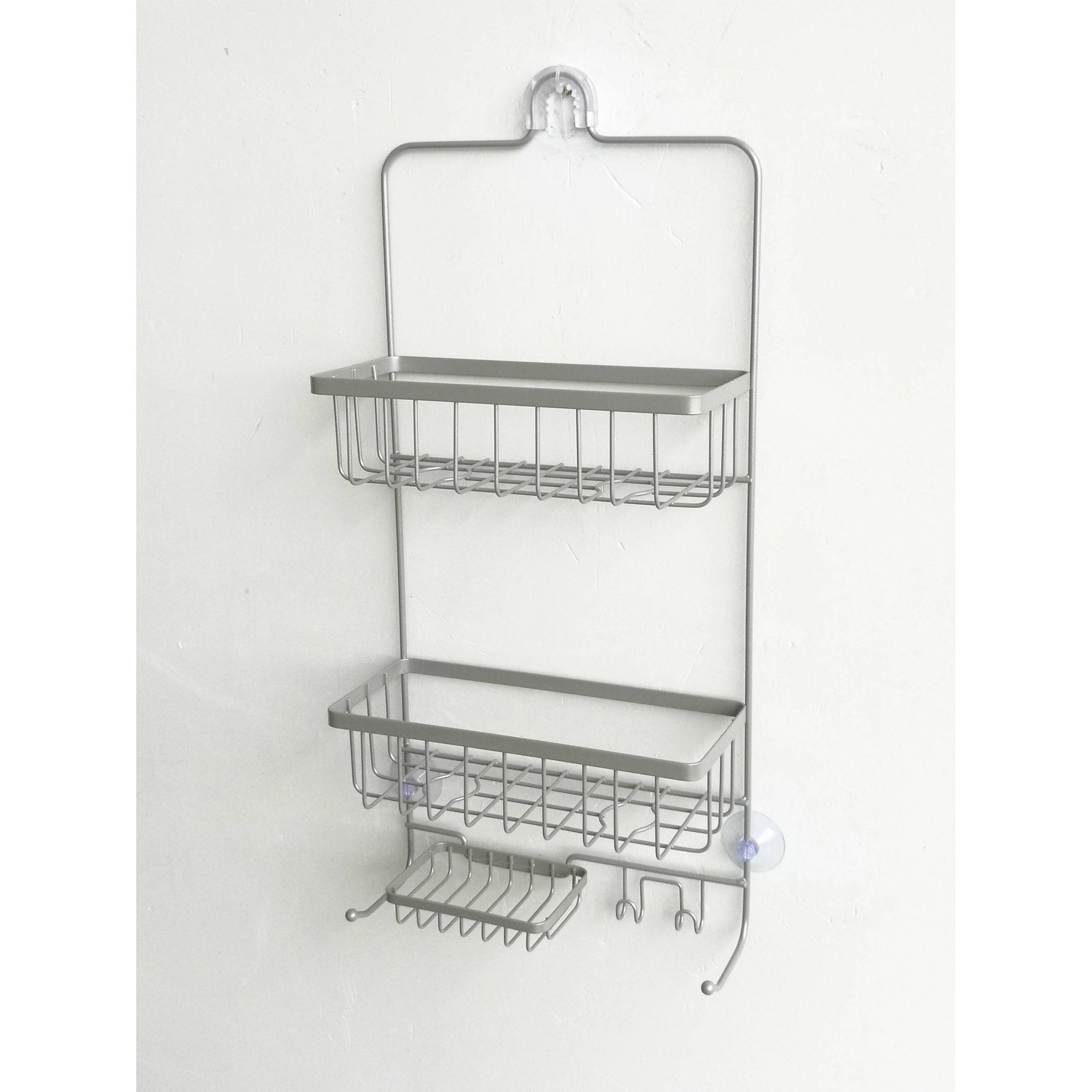 Bathroom Shower Caddy Brushed Nickel - Threshold™: Rust-Resistant Hanging Organizer, Storage Shelf, PVC & Steel