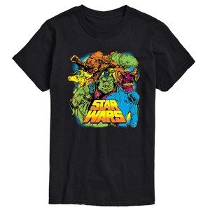 Men's - Star Wars - Neon Alien Creatures Short Sleeve Graphic T-Shirt - 1 of 4