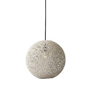 Havana Large Pendant Natural - Adesso: Cream Rattan Sphere, 15' Cord, ETL Listed - 1 of 4