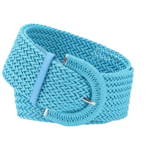 Allegra K Women's Wide Woven Waist Belts Braided Belts for Dress Chunky Buckle 23.62-35.43" - 1 of 4