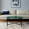 HomeRoots 32" Green and Charcoal Genuine Marble Round Coffee Table - 2 of 4