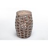 26" Hampton Side Table Weathered Walnut - Boraam: Rustic Pine, Round Barrel Design, No Assembly Required - 2 of 4