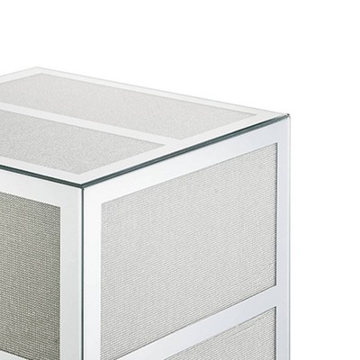 18" Mirrored Glass and Faux Diamond End Table